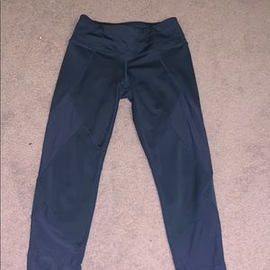 blue Athleta leggings with mesh